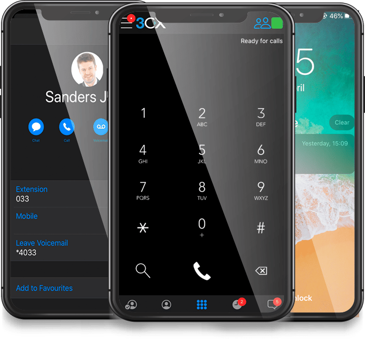 3CX app shown on an iPhone screen